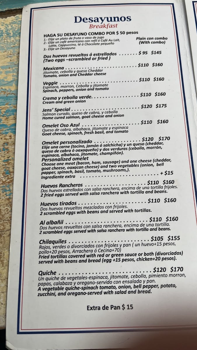 Cafe Oso Azul Menu - Image 4