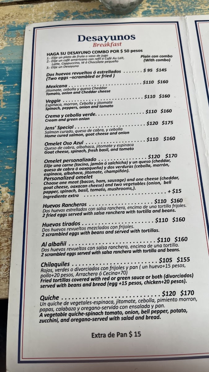 Cafe Oso Azul Menu - Image 5